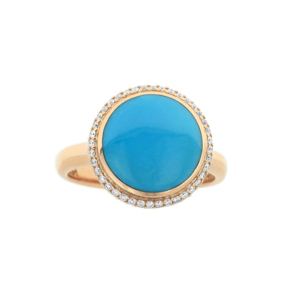 Turquoise Round Diamond Ring