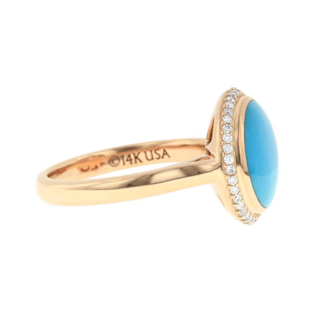 Turquoise Round Diamond Ring