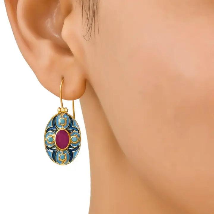 Turquoise Ruby Earrings