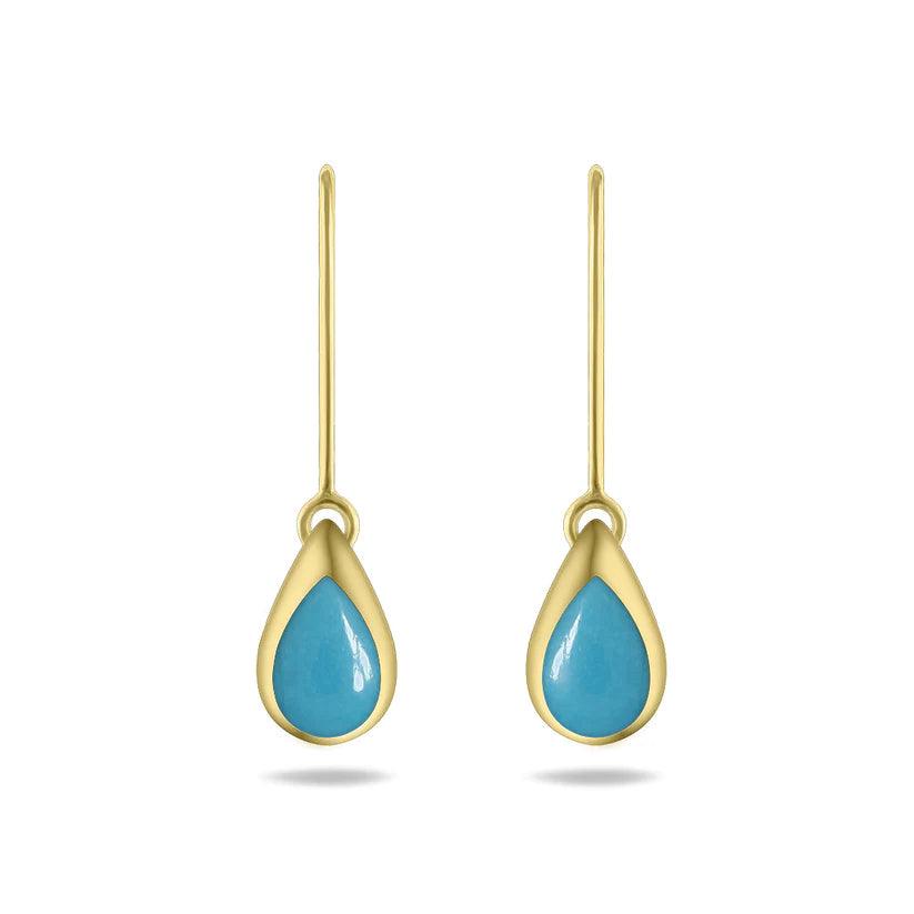 Turquoise Teardrop Inlay Earrings - Water Street Jewelers